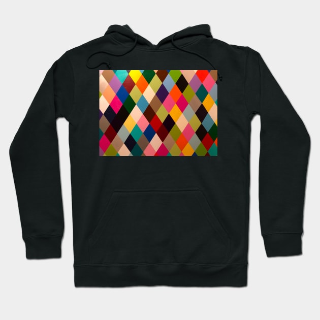 Hard Edge Diamonds Multicolor Hoodie by JossSperdutoArt